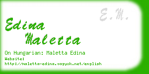 edina maletta business card